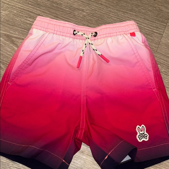 Kids psycho bunny Pink and Red Ombre Swim Shorts - Picture 1 of 4
